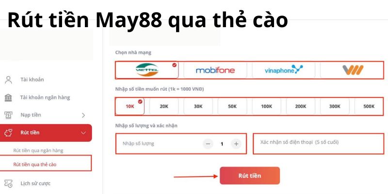 Rút qua thẻ cào